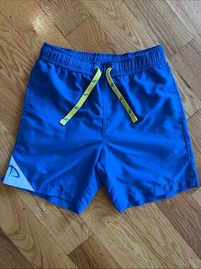 DryFins Royal Classic Blue Boys Swim Trunks with Lime Drawstring Kids 6/7